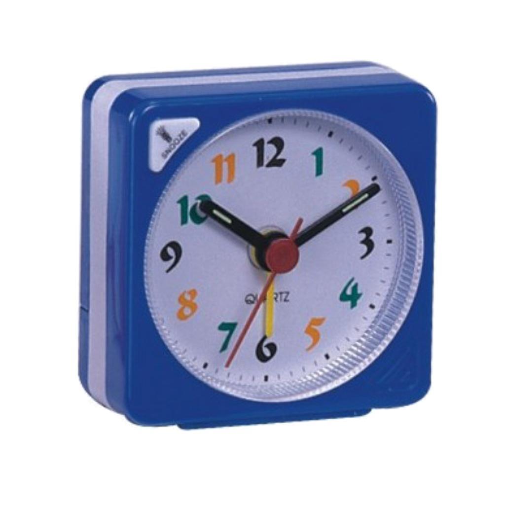 2pcs Travel Alarm Clock Gradient Table Clock Snooze With Nightlight-Blue