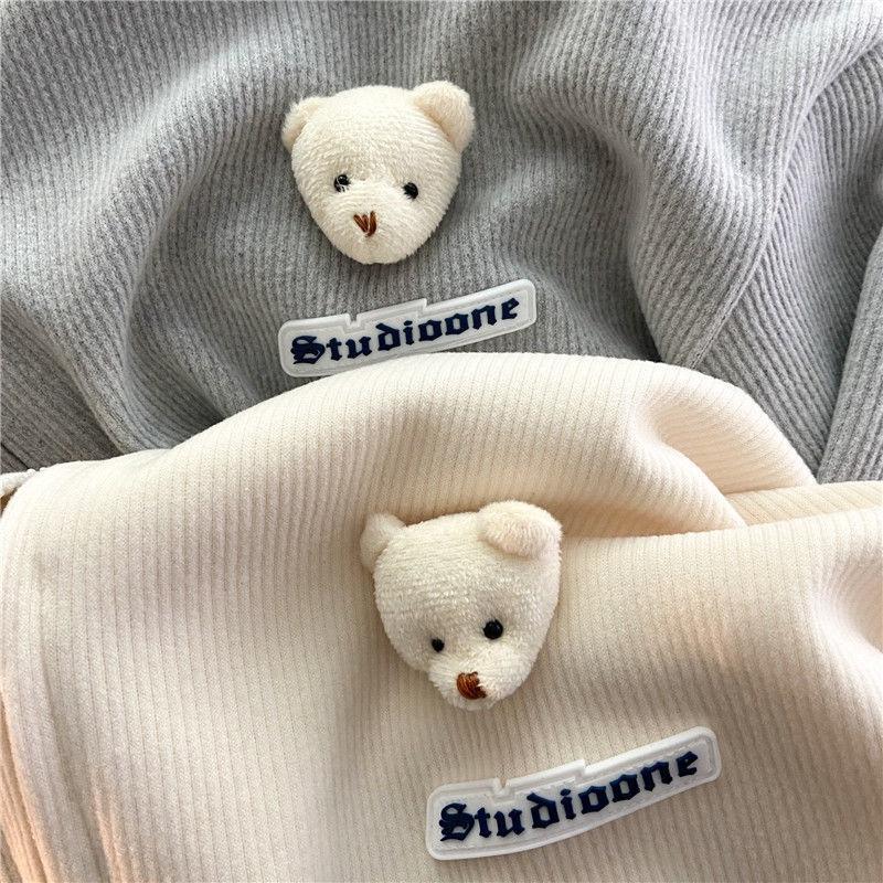 Áo Khoác Nỉ Dáng Rộng Nam Nữ Hoodie Zip Unisex Hình Gấu Studio Nỉ Gân 2 Màu
