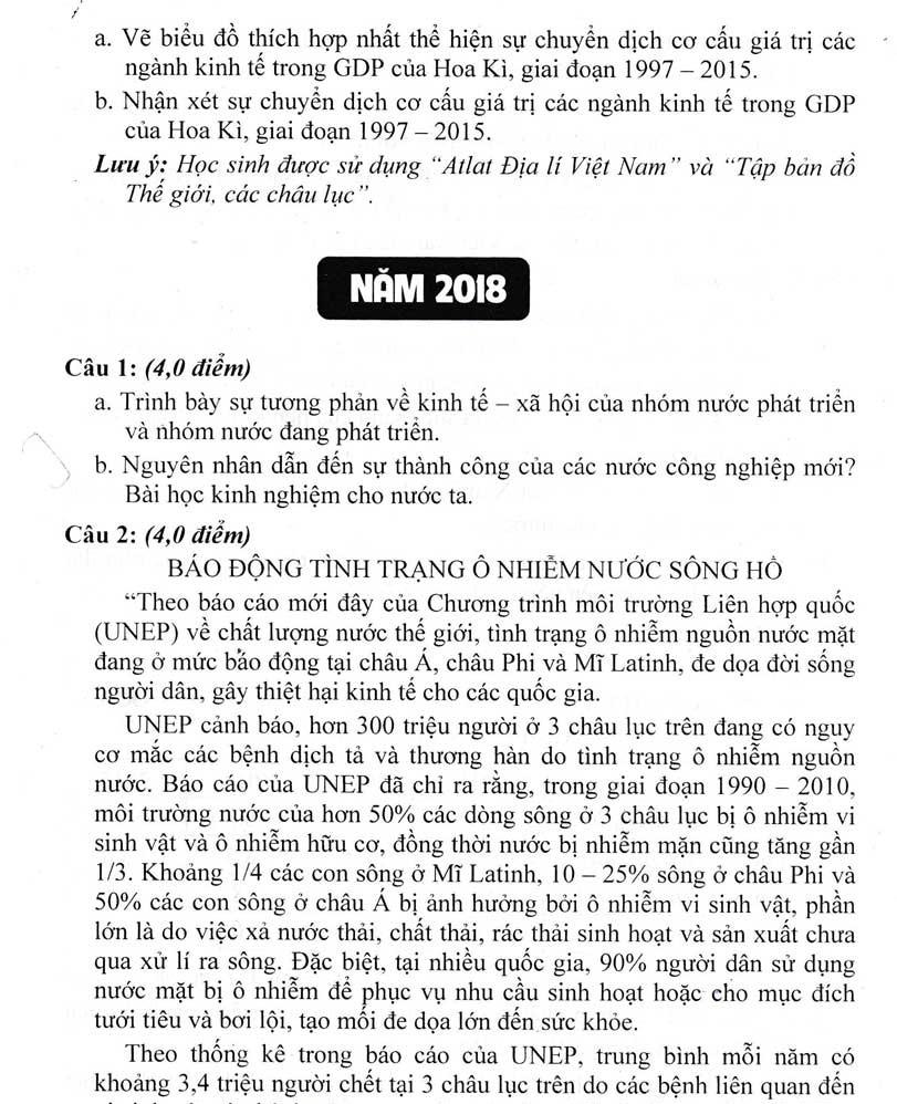 Tổng Tập Đề Thi Olympic 30 Tháng 4 Địa Lí 11