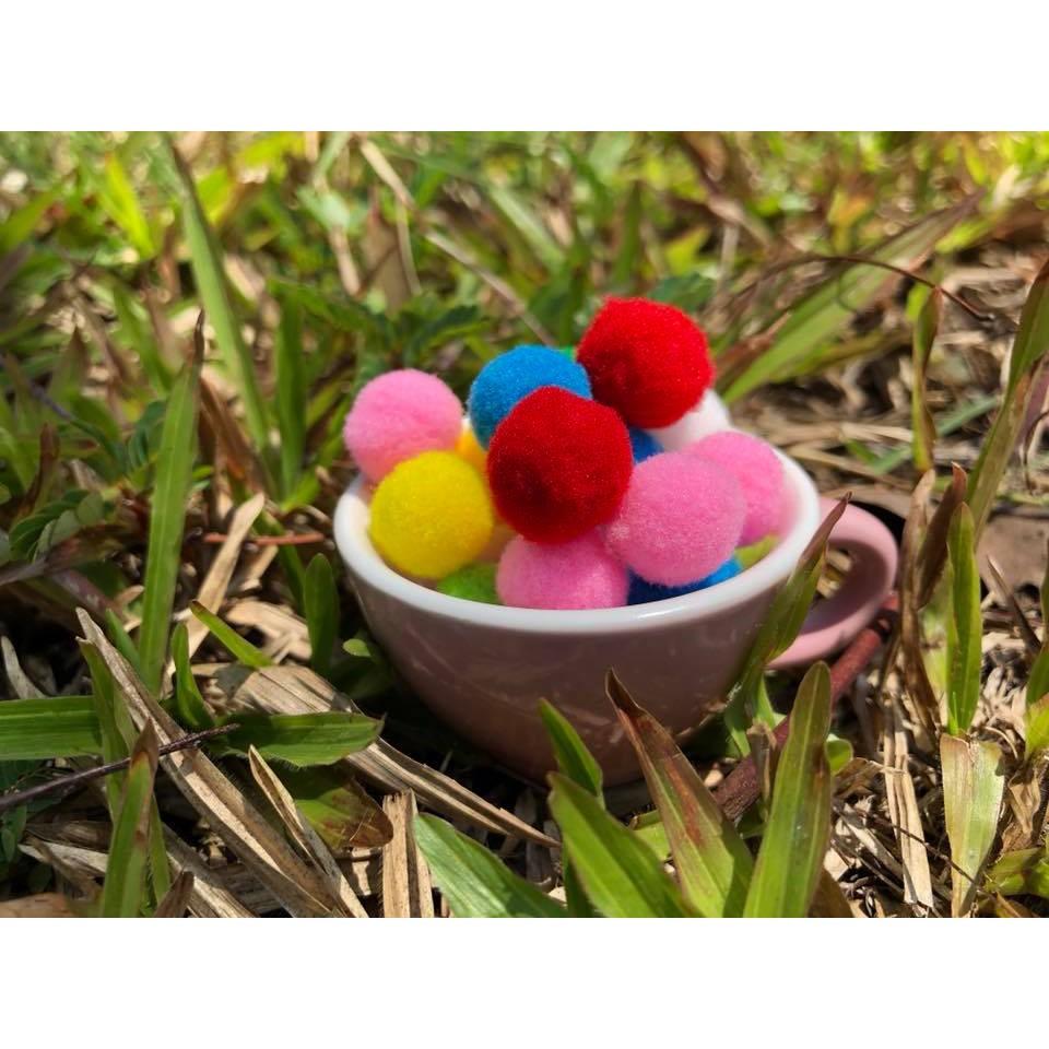 Pompom len 1,5cm chơi bột nặn đất nặn an toàn TEDU