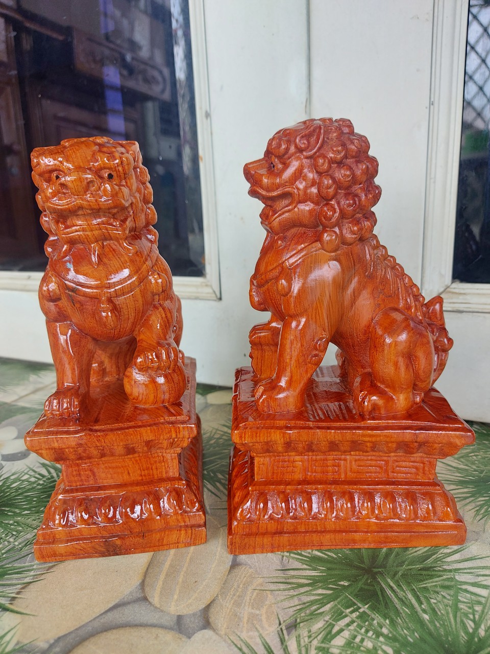 Cặp kỳ lân phong thuỷ gỗ hương cao 30-40 cm