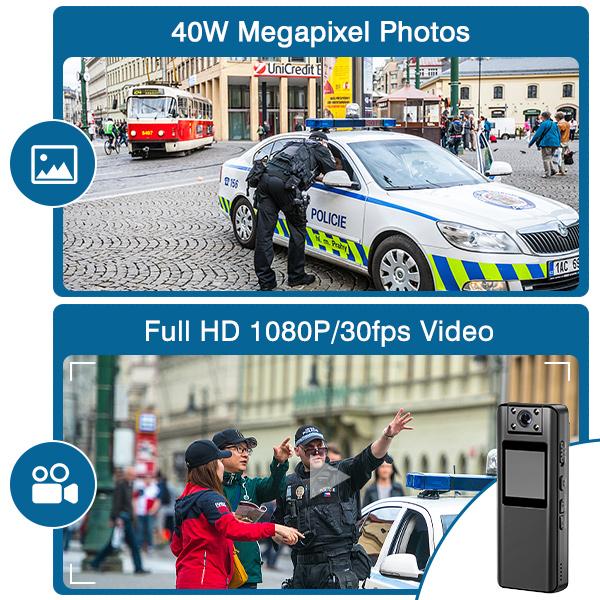 Máy ảnh mini nhìn đêm hồng ngoại Boblov A22 1080P HD với màn hình LED Máy quay phim nhỏ 180 ° Angel Bodycam Police Cam Xe đạp Camera Màu sắc: A22