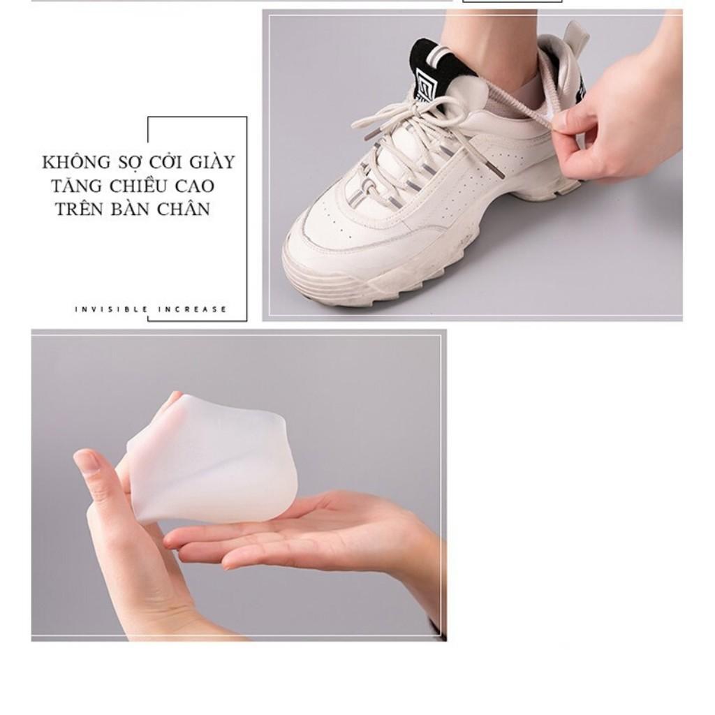 02 Miếng Lót Giày Tăng Chiều Cao Loại có đệm khí | Vớ silicon đệm gót chân tăng chiều cao 3cm
