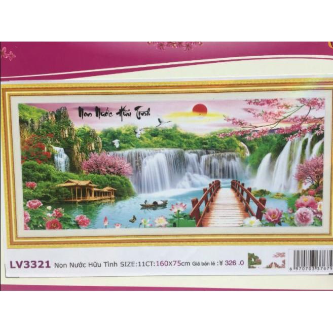 TRANH THÊU 3D PHONG CẢNH NON NƯỚC HỮU TÌNH LV3320 LV3321 LV3322