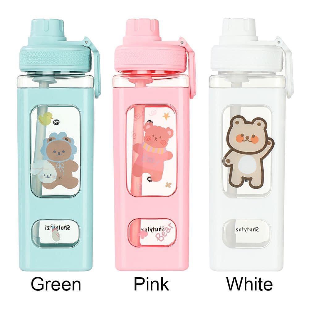BÌNH NƯỚC VUÔNG CẦM TAY CÓ QUAI XÁCH DUNG TÍCH 700ML SIÊU XINH CHO BÉ