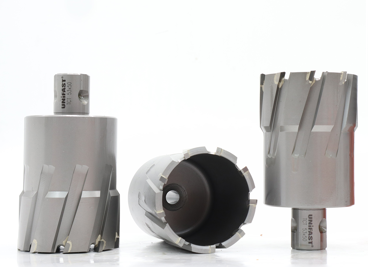 Mũi khoan từ hợp kim UNIFAST TCT Ø 53 mm khoan sâu tối đa 50 mm sử dụng trên mọi loại máy khoan đế từ.