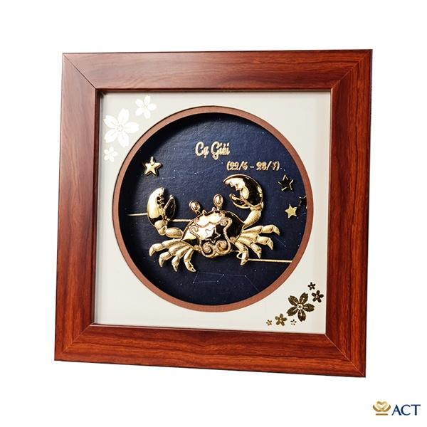 Quà tặng Tranh Cung Cự Giải dát vàng 24k ACT GOLD ISO 9001:2015