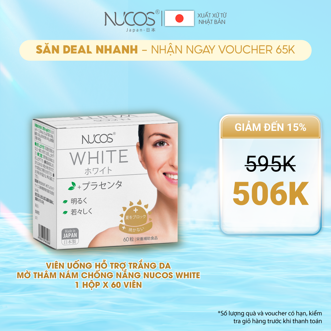 Viên uống trắng da giảm nám chống nắng Nucos White 60 viên