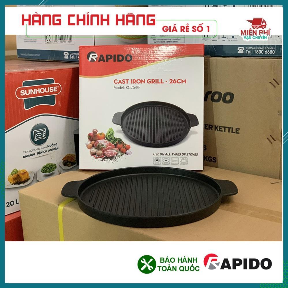 CHẢO NƯỚNG RAPIDO, CHẢO GANG NƯỚNG RAPIDO, 24CM 26CM DÙNG ĐƯỢC TRÊN MỌI LOẠI BẾP CHÍNH HÃNG