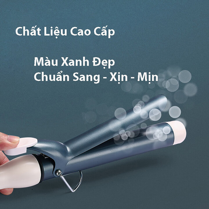 Máy uốn tóc xoăn tự động xoay 360 độ phủ gốm sứ trục 28mm, 3 mức chỉnh nhiệt an toàn