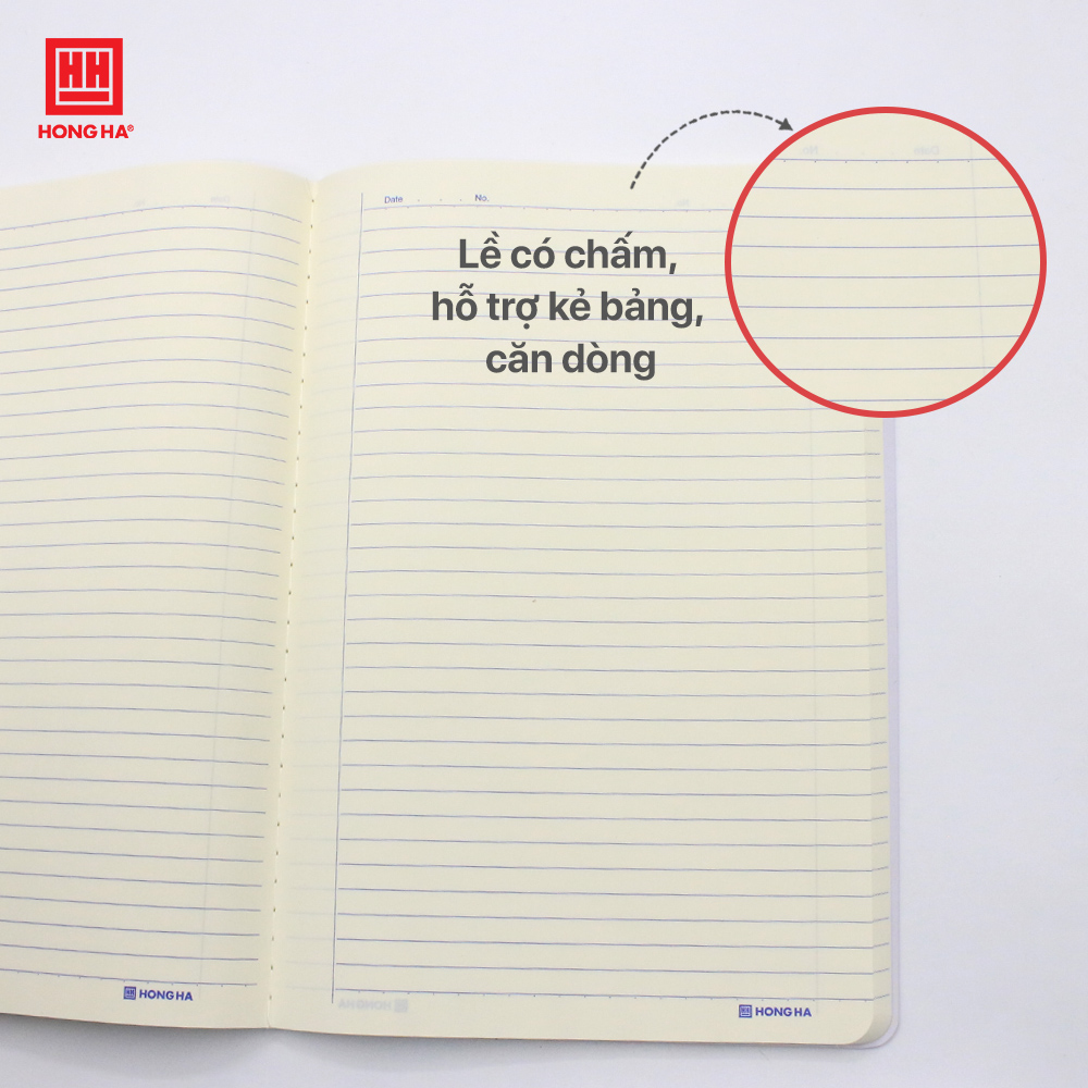 Vở kẻ ngang bìa cứng  A4, Sổ may gáy bìa bồi 300 trang Hồng Hà Lesson định lượng 70gsm - 4647
