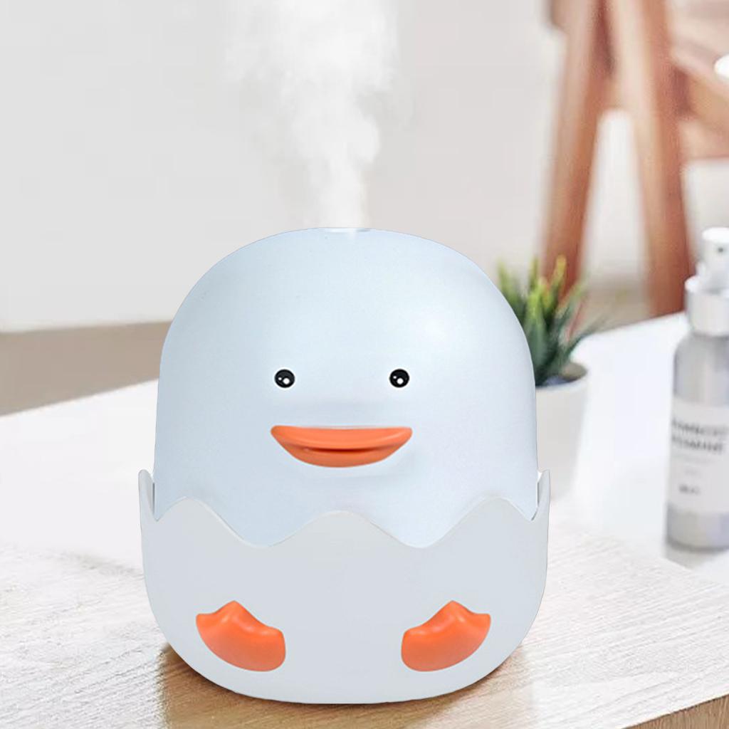300ml Cool Mist Humidifier Lightweight Cute with Night Lamp for School White