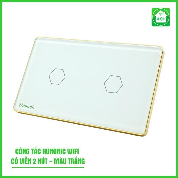 Công Tắc Cảm Ứng Wifi Hunonic Hình Chữ Nhật Viền Vàng [Hàng nhập khẩu