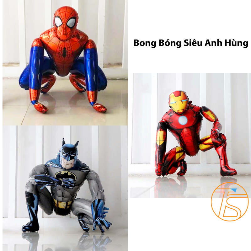 Bong bóng trang trí sinh nhật người nhện, người sắt, người dơi - Bóng trang trí sinh nhật các chiến binh siêu anh hùng - Bộ trang trí happy birthday - Spiderman, Batman, Ironman
