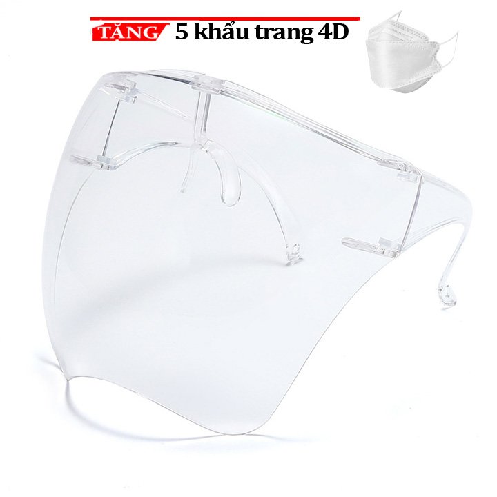 Kính bảo hộ chống giọt bắn và bụi trong suốt phòng dịch, FACE SHIELD LJ44 Tặng Kèm KT