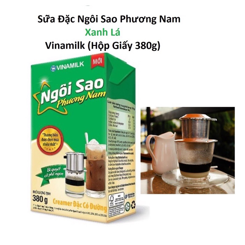 Sữa đặc Ngôi sao Phương Nam - xanh lá hộp giấy 380g