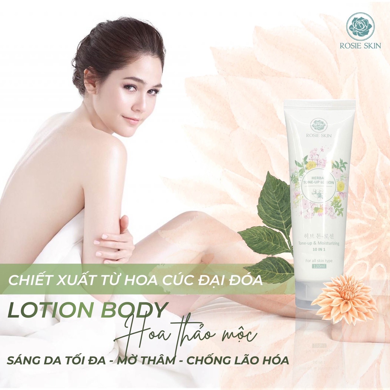 TONE-UP Lotion Hoa Thảo Mộc – Sữa dưỡng trắng toàn thân Hoa Thảo Mộc 120ml