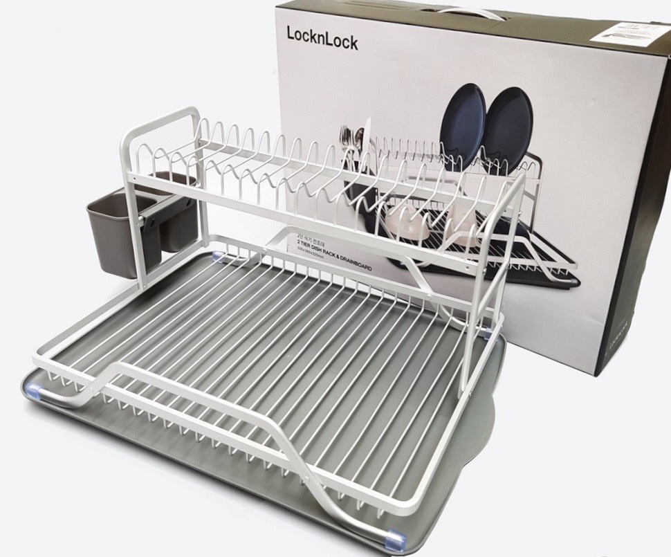 Kệ Chén Dĩa 2 Tầng Bằng Nhôm LDR208GRY Màu Xám