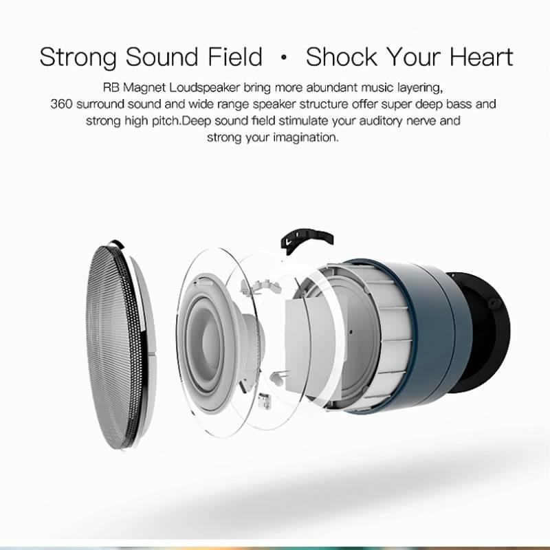 Loa Bluetooth 5.3 Đèn màu RGB Loa bao quanh Loa gia đình Loa siêu trầm đôi còi 14W di động với Loa siêu trầm TF AUX USB Màu sắc: Đen