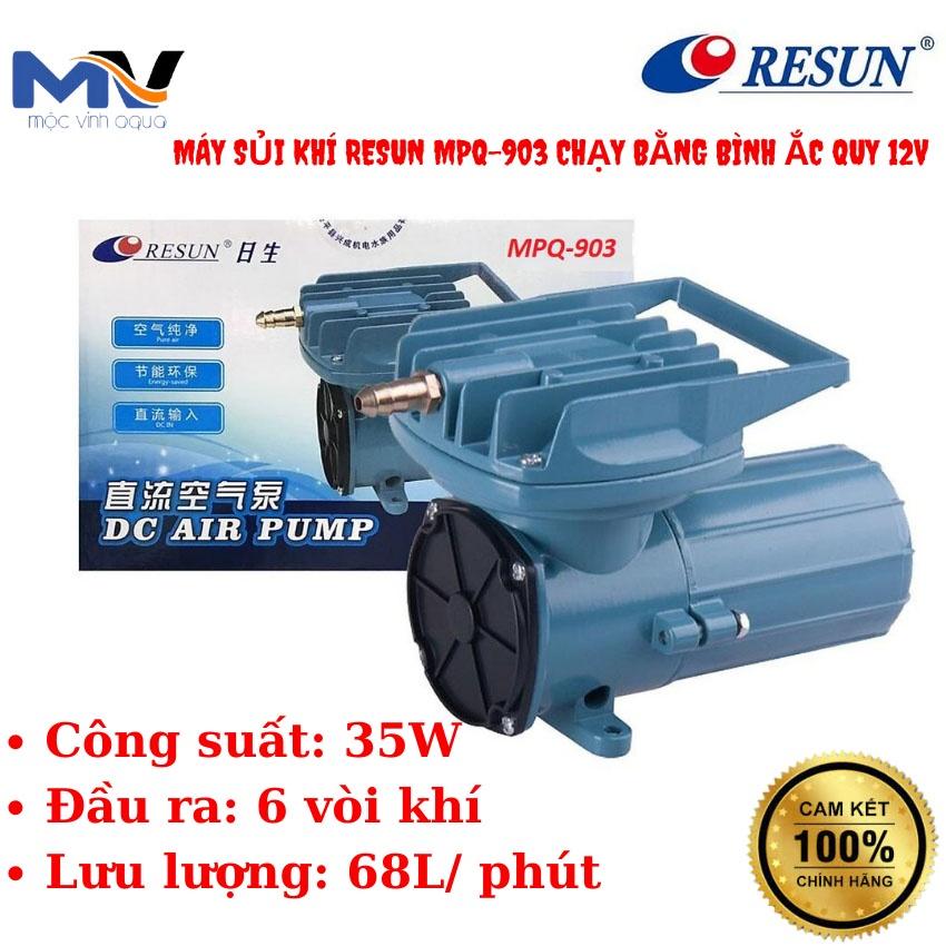 Máy sủi oxy Resun MPQ-902/MQP-903/MQP-904/MQP905/MQP-906/MPQ-907 chạy bằng bình Ắc Quy 12V