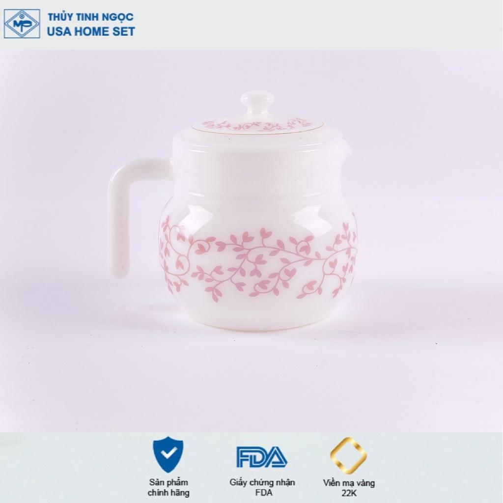 Ấm café 1.4L viền vàng 22K các mẫu hoa văn Thủy Tinh Ngọc USA Homeset cao cấp nhập khẩu chính hãng