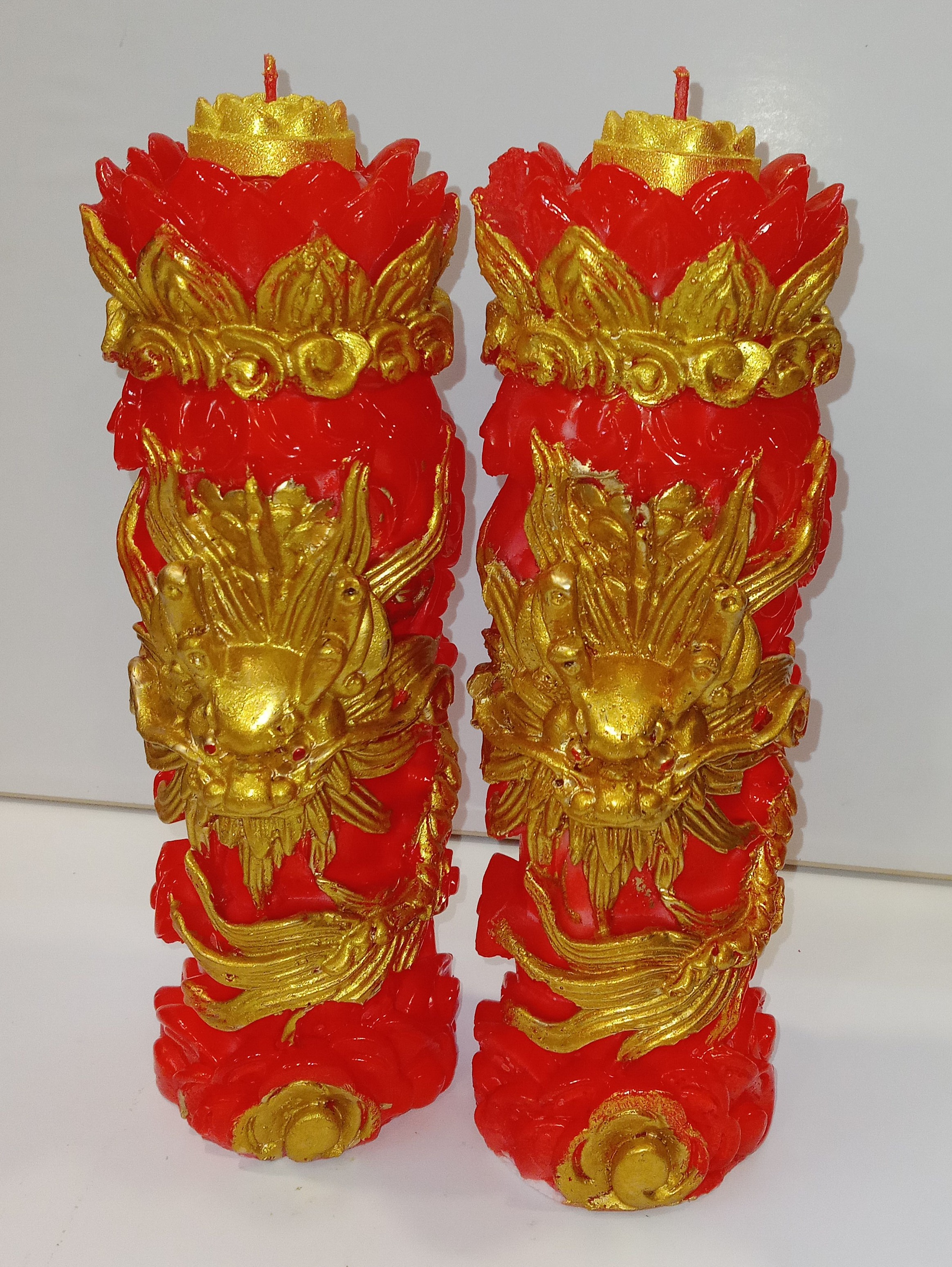 Đôi nến rồng cao 26,5cm đường kính 9cm nhiều màu