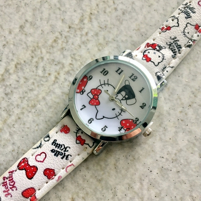 Đồng hồ trẻ em hình hello kitty cao cấp dành cho bé gái - kitty221trang1