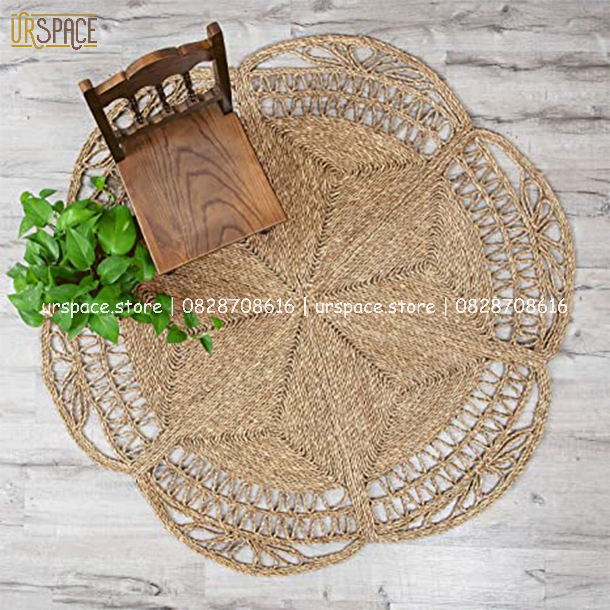 Thảm cói tròn thảm trải phòng khách thảm chụp ảnh đường kính 100cm/ Round water hyacinth rugs for living room