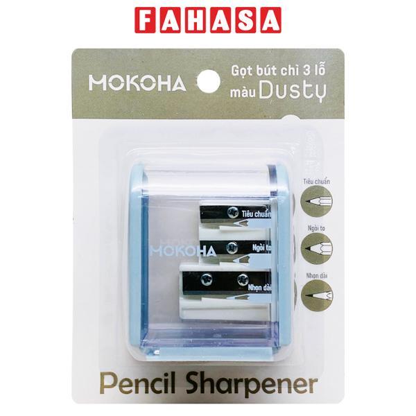 Gọt Bút Chì 3 Lỗ Màu Dusty - Mokoha M-PS001 - Màu Xanh