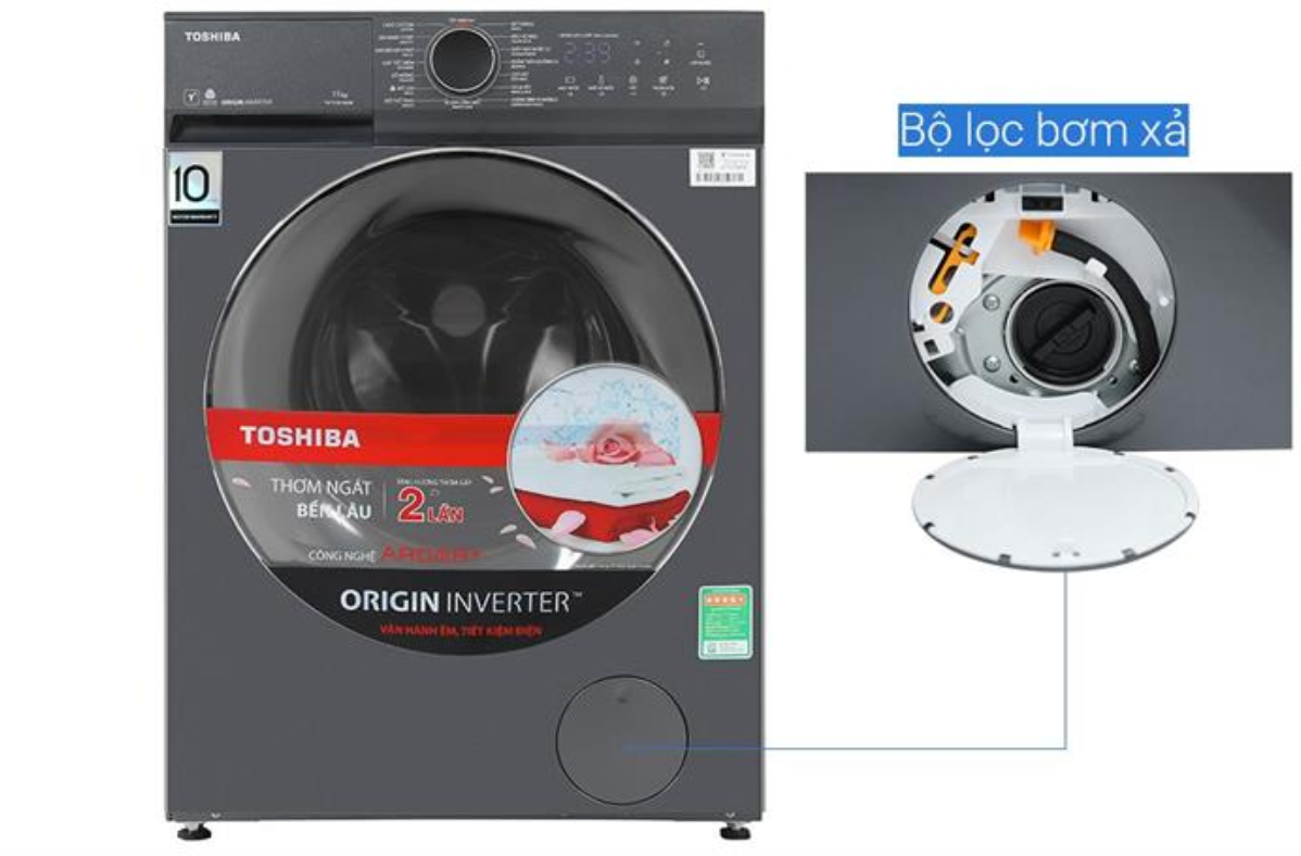 Máy giặt Toshiba Inverter 11 kg TW-T21B120UWV(MG) - HÀNG CHÍNH HÃNG - CHỈ GIAO HCM