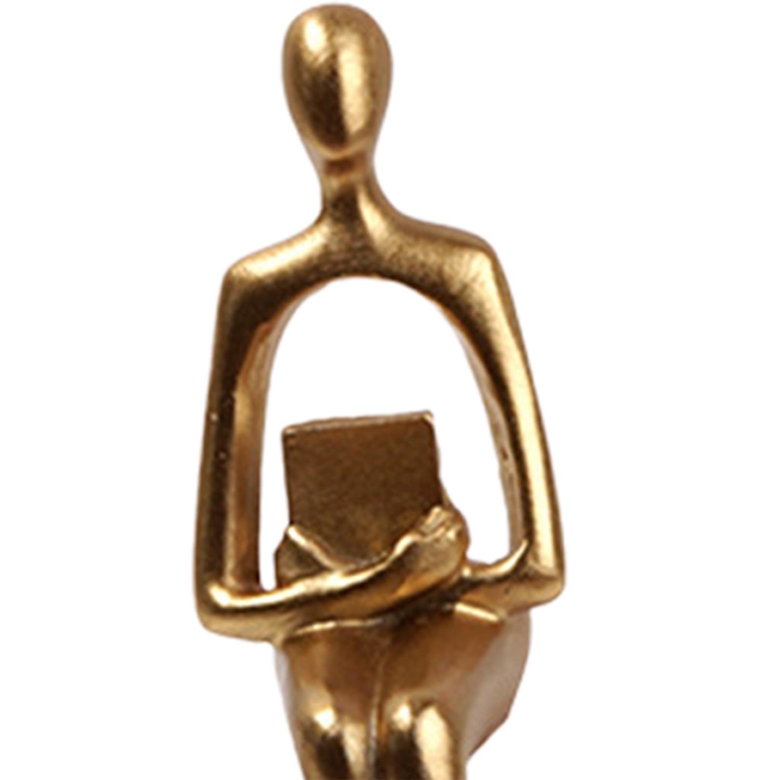 3PCS Sitting Thinker Statue Abstract Figurines for Shelf Tabletop