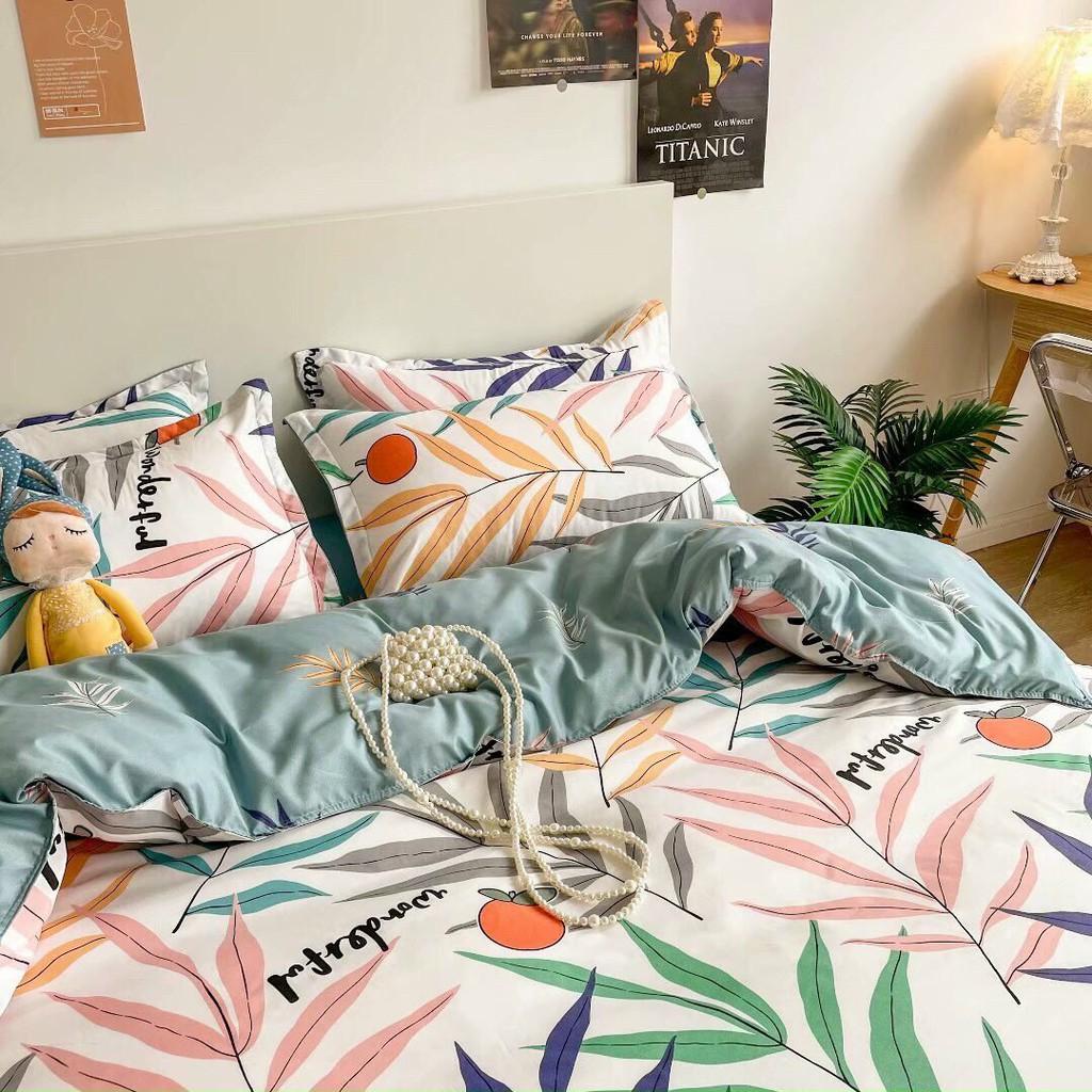 Bộ chăn ga gối Cotton Poly M2T bedding Cà chua dây, Vỏ chăn mền, drap giường và 2 vỏ gối
