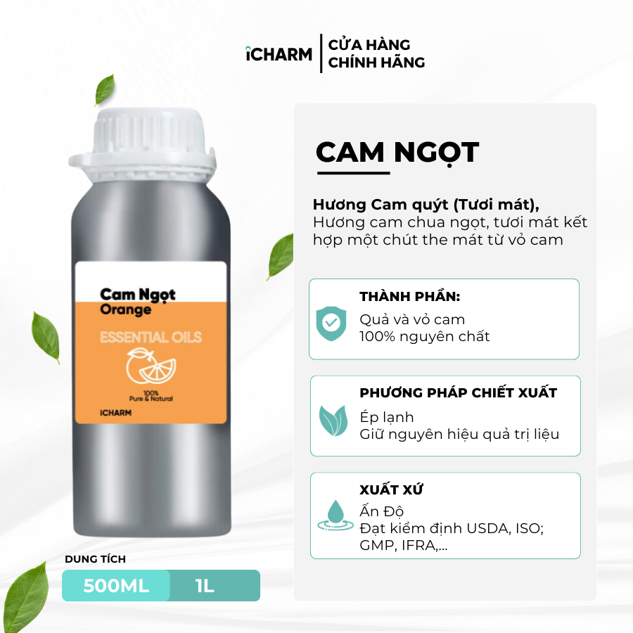 Tinh dầu xông phòng 500ml, 1 Lít - Tinh dầu thiên nhiên nguyên chất, đuổi muỗi iCHARM