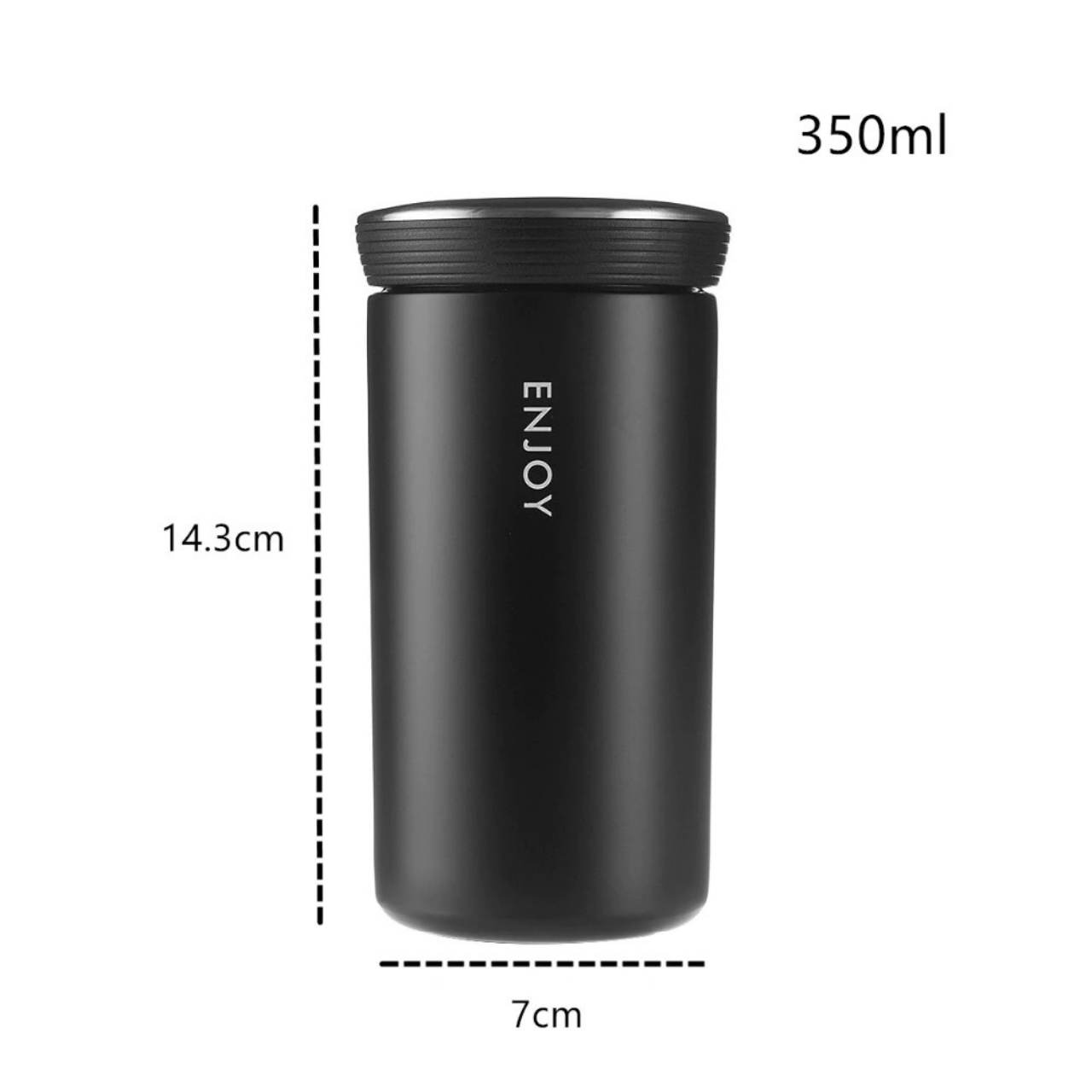 Cốc cafe giữ nhiệt 5 lớp TiLoKi Enjoy 350ml lõi inox 304 có lọc trà