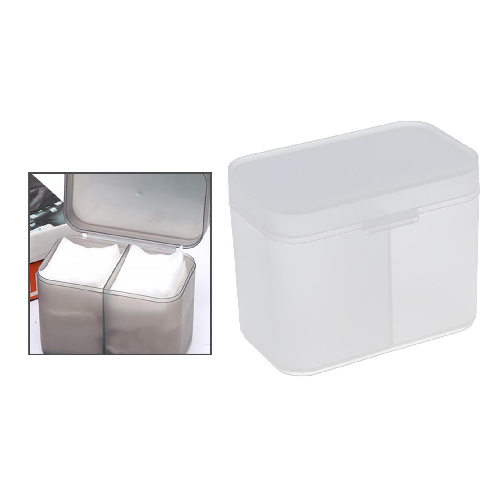 Plastic Organizer Holder Cotton Swab Nail Towels Makeup Pads Storage Clear