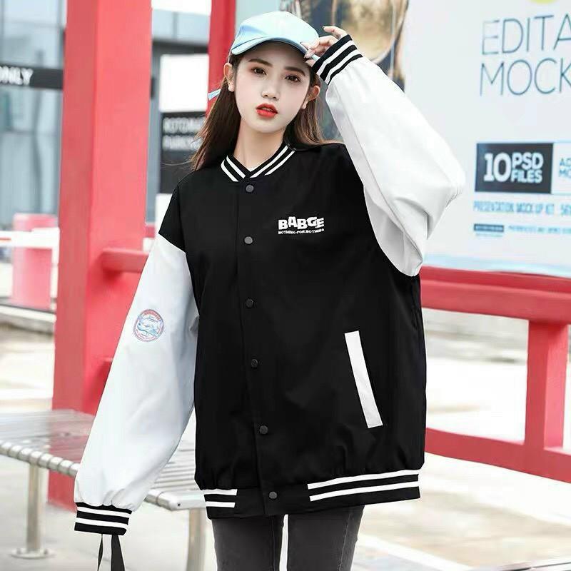 Áo khoác dù Bomber BAGGE form rộng 2 lớp GAKD10 Áo khoác nam nữ phong cách Hàn Quốc