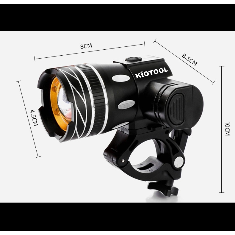 Đèn xe đạp thể thao Kiotool chiếu xa siêu sáng 150 lumen