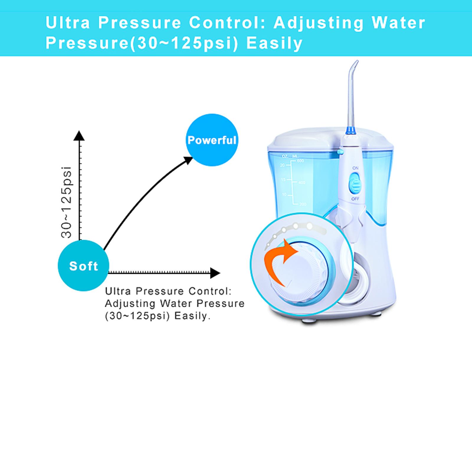Máy Tăm Nước Điện Với Bình Chứa Nước 600Ml Làm Sạch Răng 10 Chế Độ
