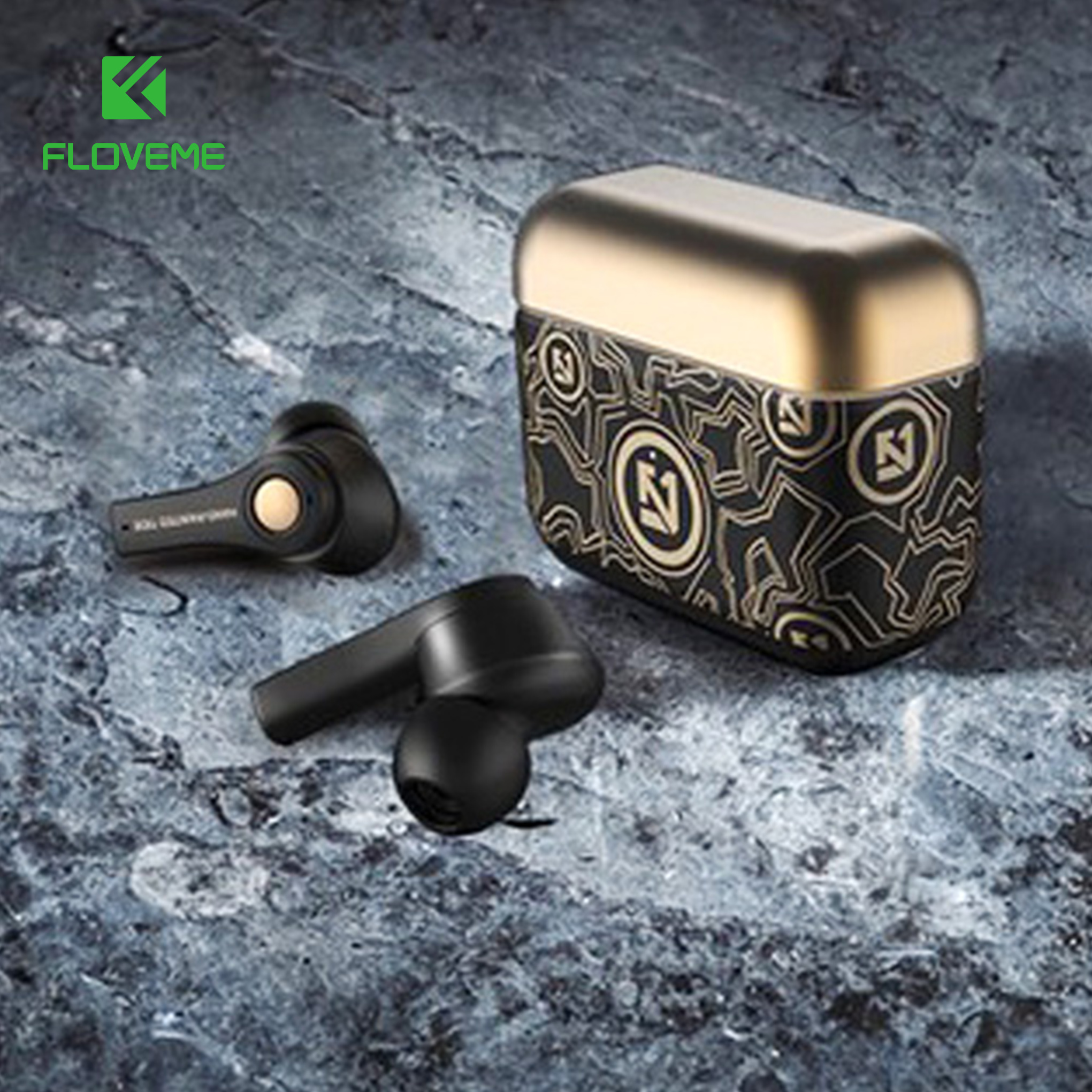 Tai Nghe Bluetooth 5.0 FLOVEME - TS100 - Kết nối không dây - Công nghệ lọc tiếng ồn CVC - Âm thanh HiFi 8D - Mic đàm thoại siêu nhạy - Hàng chính hãng