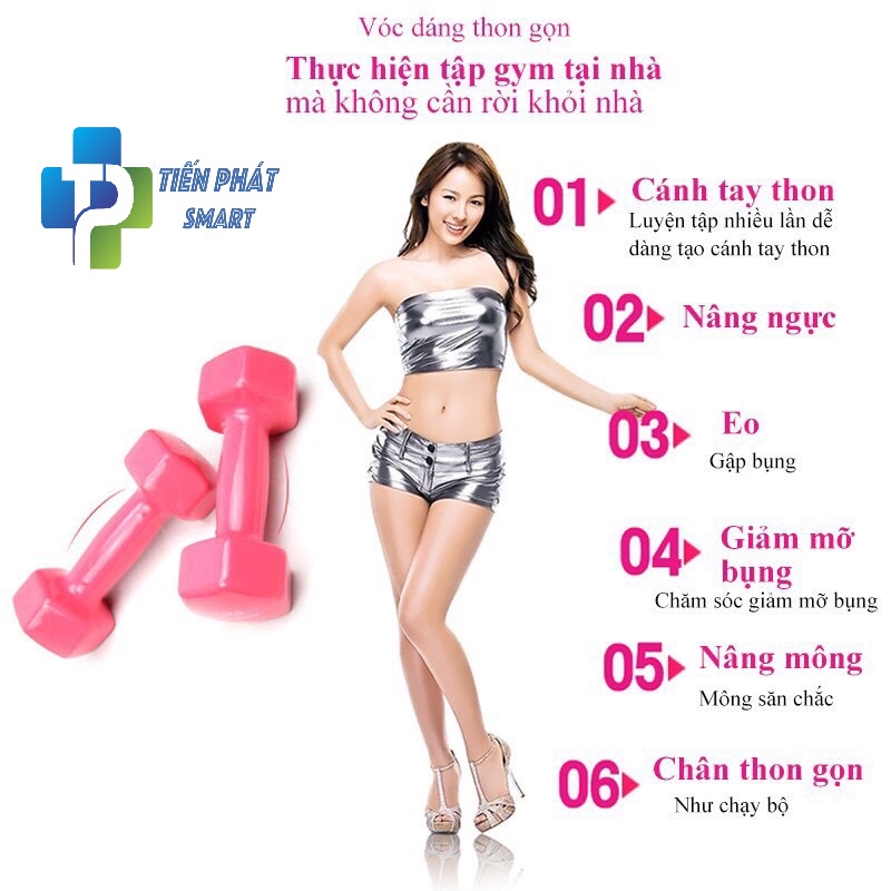 Bộ 2 Tạ Tay 4kg Bọc Cao Su Trơn Lõi Thép Cao Cấp Chính Hãng-Giao Màu Ngẫu Nhiên