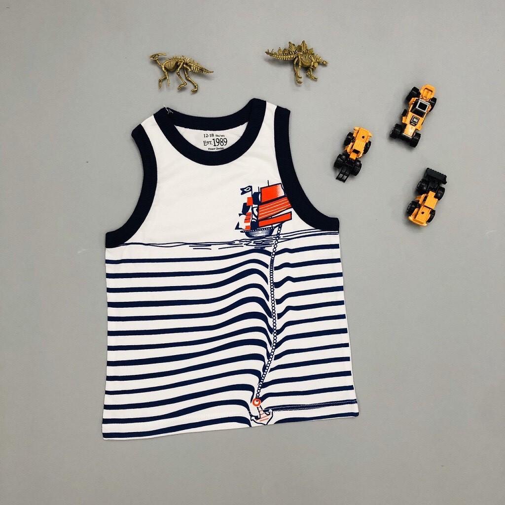 Áo Thun Ba Lỗ Bé Trai Size 1-5, Hàng Made In Vn, Chất Cotton Xuất Dư Đẹp, Hình In Siêu Cute