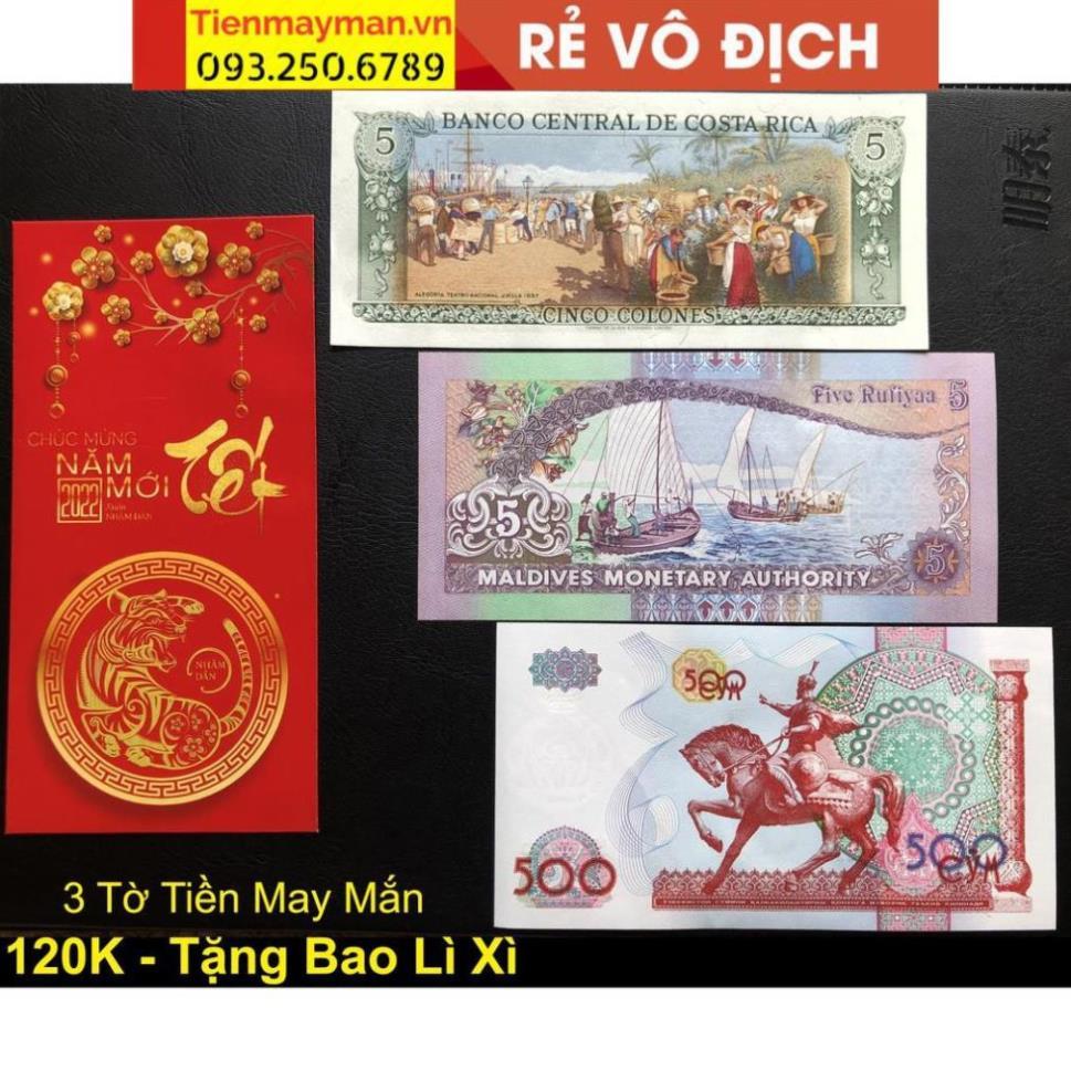 Bộ 3 Ti.ền Thật May Mắn Phong Thủy - Tặng Kèm Bao Lì Xì