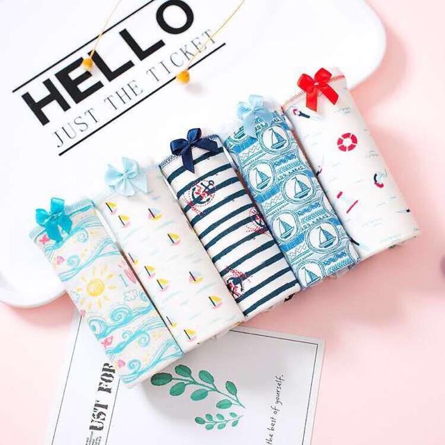 Set 5 quần lót cotton túi zip siêu đáng yêu