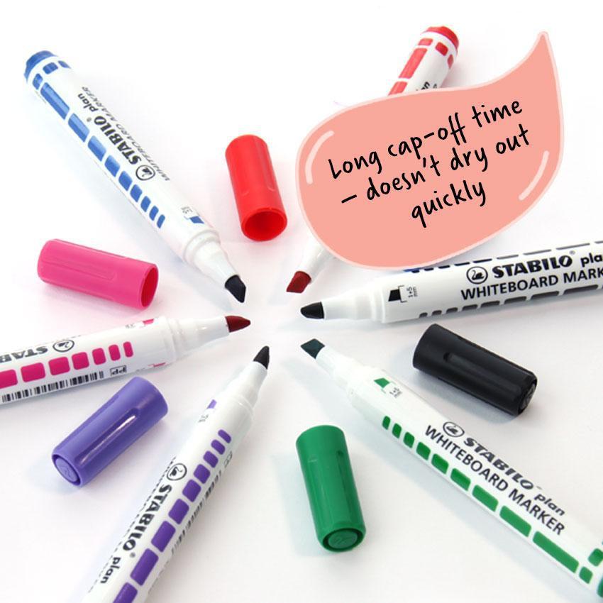 Hộp 10 Bút viết bảng đầu tròn STABILO Plan WHITEBOARD MARKER (WM641/10