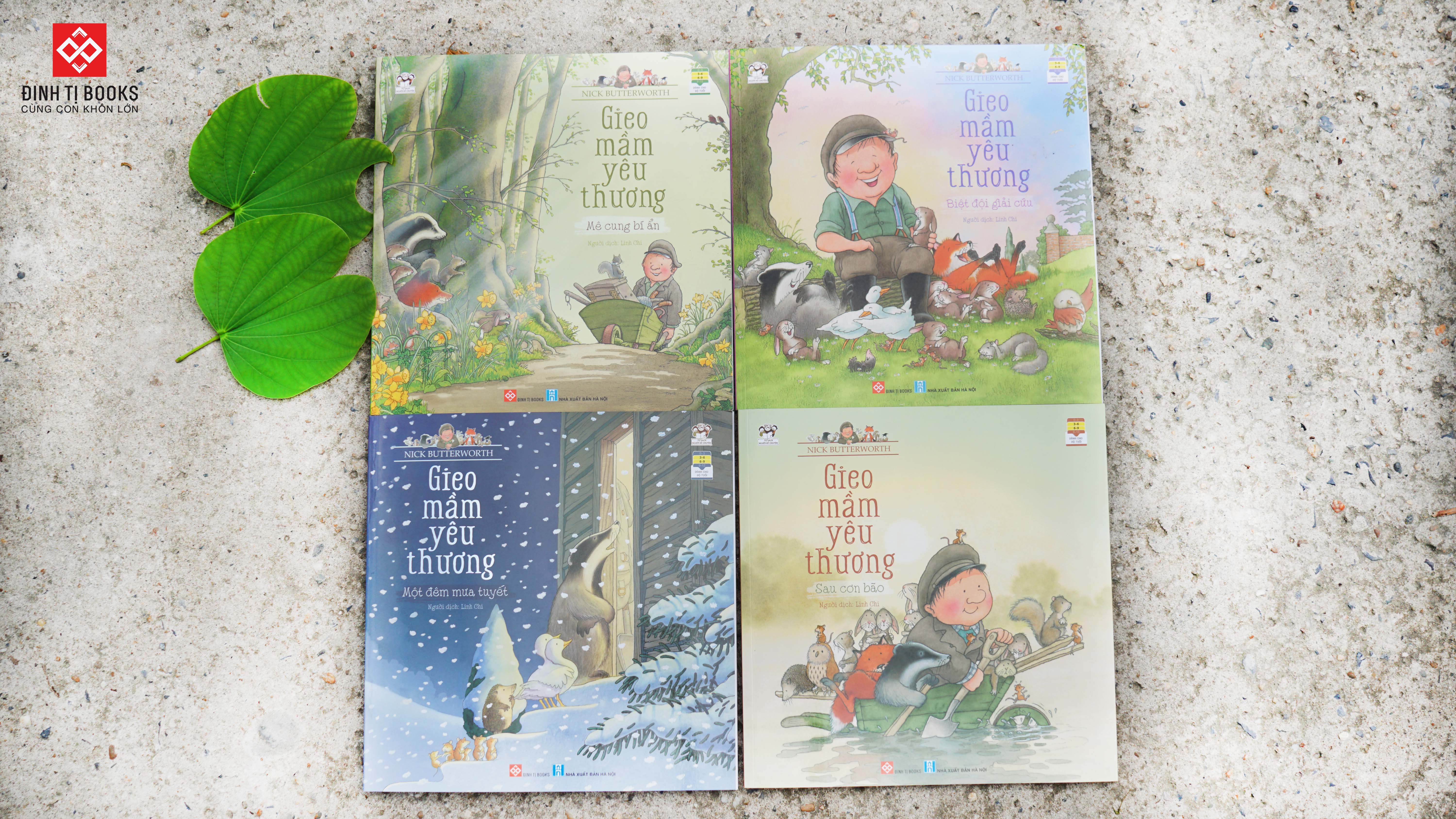 Sách - Combo 4 tập Gieo mầm yêu thương dành cho bé 3 - 9 tuổi - Đinh Tị Books
