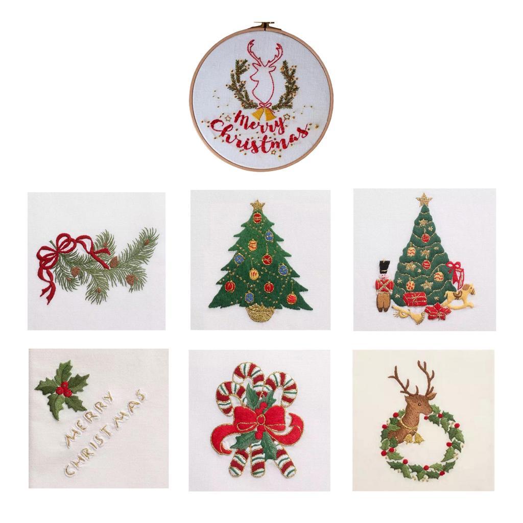 Christmas Cross Stitch Kits For Beginner Embroidery Xmas Home Decor Gift