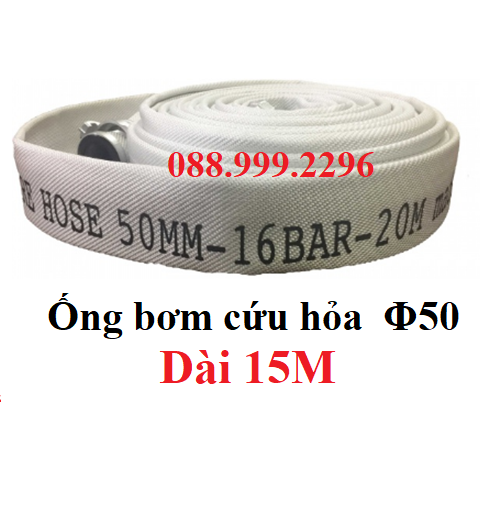 ống bơm vải bạt cứu hỏa phi 50 dài 15m