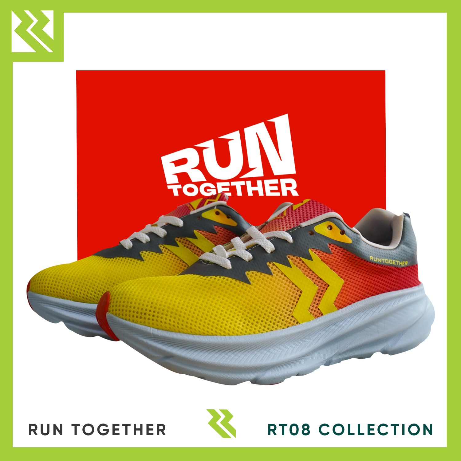 Giày Sneaker Thể Thao Thời Trang - Run Together RT08 - Màu: Đỏ Vàng