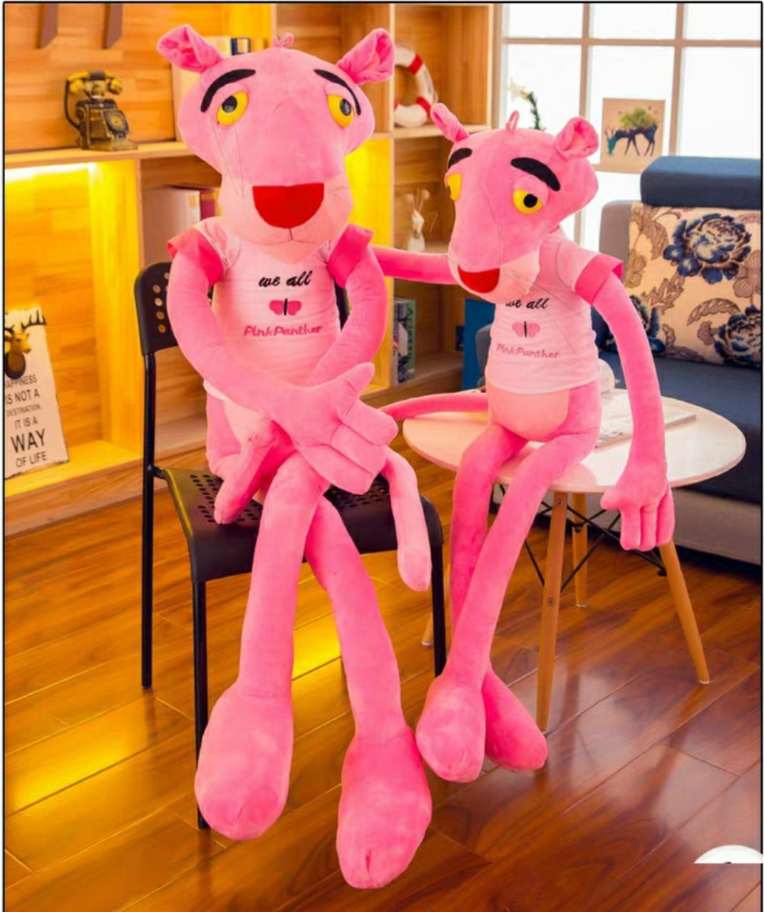 Gấu bông báo hồng Pink Panther – Quà tặng thú nhồi bông siêu dễ thương – Nhiều size từ 60 đến 130 cm – Gối ôm cho bé ngủ ngon