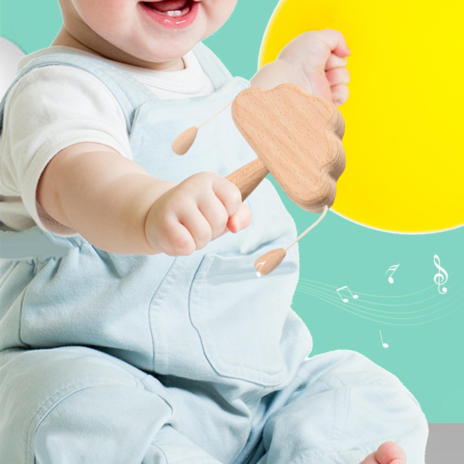 Wooden Baby Rattle Toy Montessori Toys Stroller Toy Small for Toddlers